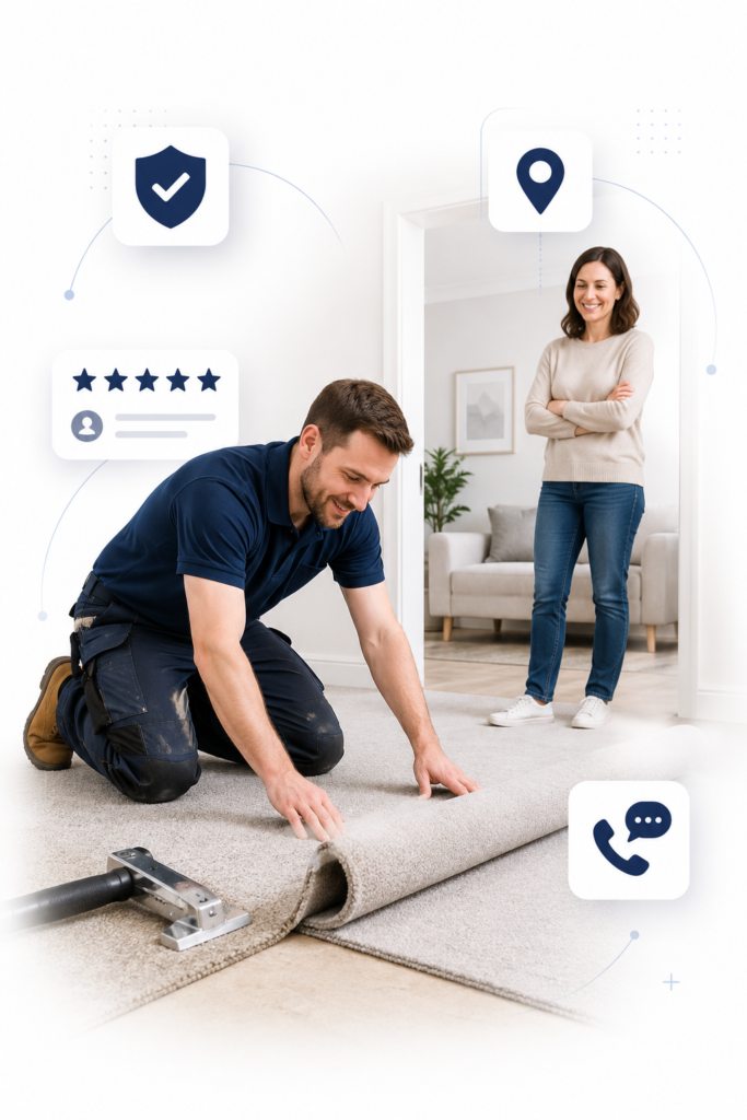 carpet-fitter-and-client-smiling